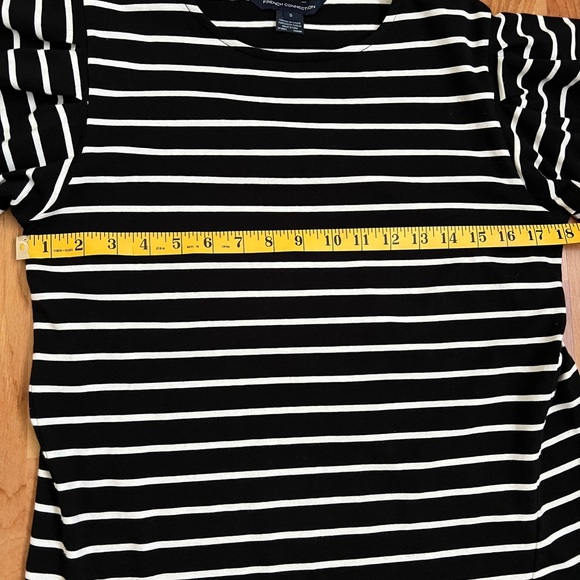 NWOT French Connection Sally Breton Monochrome Stripe Dress (seam match stripes) - Picture 5 of 9